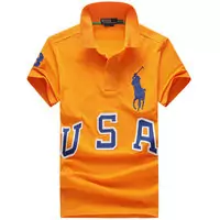 2013 polo ralph lauren t-shirt high neck hommes respirant cotton italy pl8013 orange blue